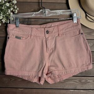 Farm Girl Denim Shorts Pink Junior Size 1 Country Western Embroidered Pockets